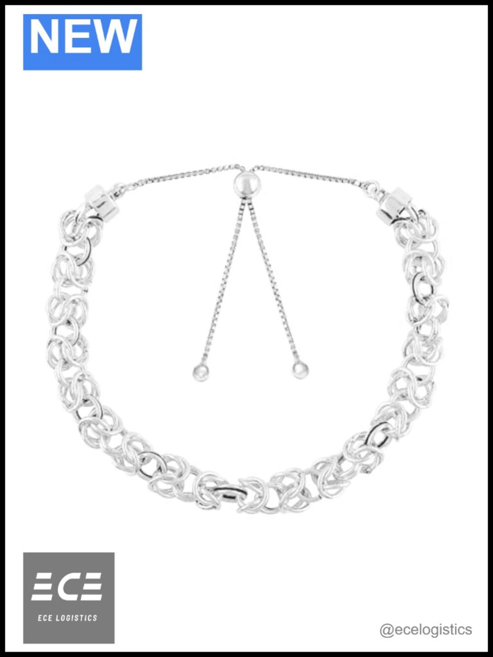 925 Sterling Silver Byzantine Bolo Bracelet Handmade Minimalist Jewelry for